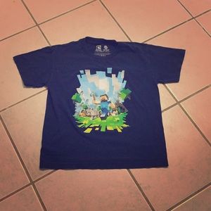 Boys Navy blue Minecraft shirt